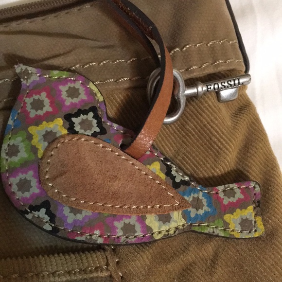 Ladies Boho Fossil shoulder bag or crossbody Tan suede - Picture 9 of 9